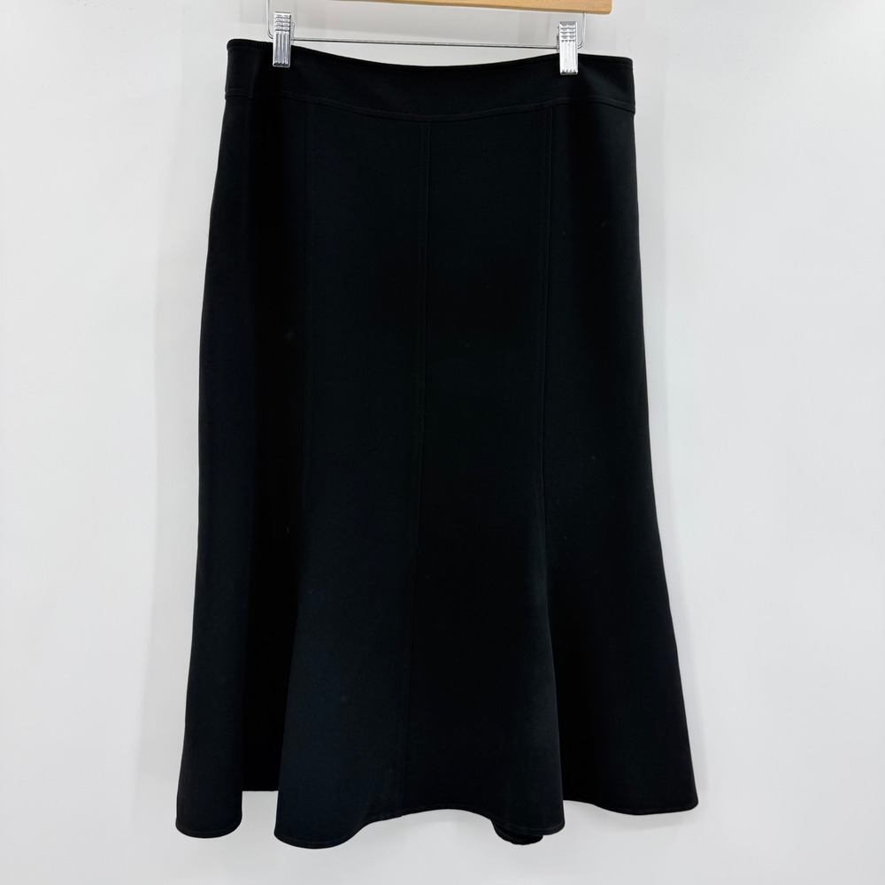 Louben Black Paneled Midi Skirt Flared A-Line Professional Workwear 16W L30